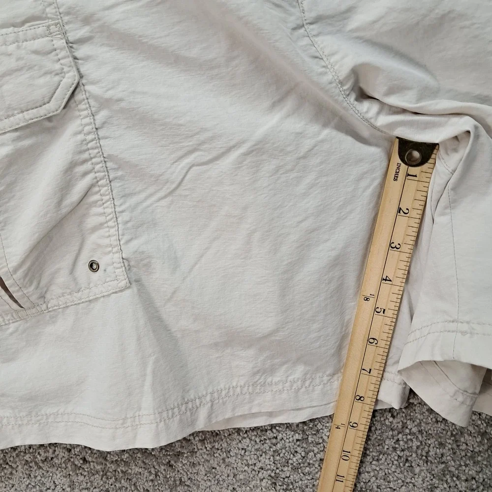 Croft & Barrow Mens Cargo Shorts Off White Nylon Belted Size 44 Hiking 8092